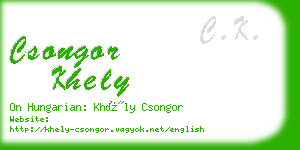 csongor khely business card